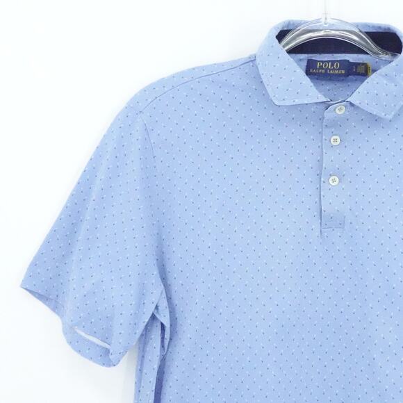 Polo Ralph Lauren Shirt Mens Large Blue Polo RL Pattern Short Sleeve Classic Fit - Picture 4 of 15